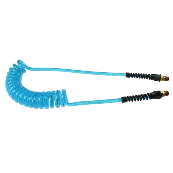 Flexeel Coil 1/4" ID x 30 ' 1/4" MPT Swivel Transparent Blue